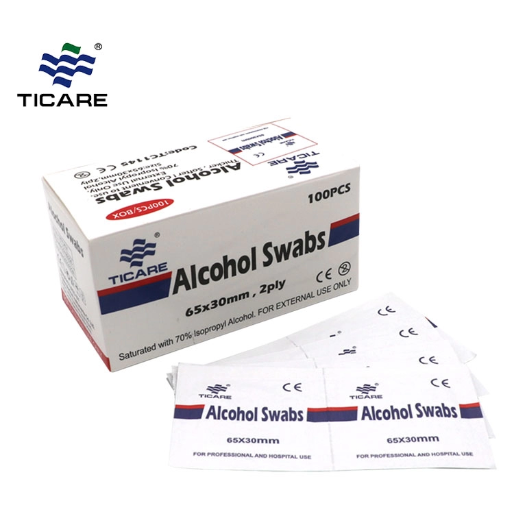 Almohadilla de preparación de alcohol médico antiséptico desechable para la piel