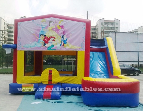 Casa de rebote inflable de princesa para niños con tobogán hecho de material sin plomo de Guangzhou Inflatables