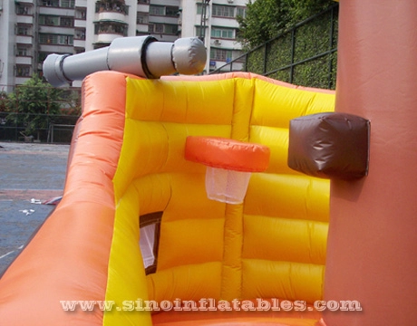 Barco pirata inflable de fiesta infantil de grado comercial con tobogán y aro de baloncesto en el interior hecho del mejor material