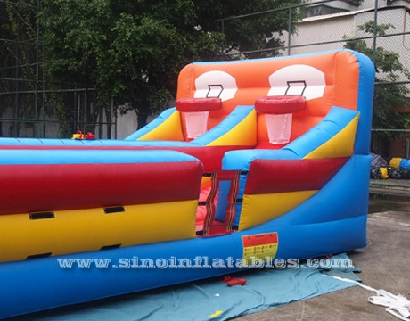 Bungee inflable para niños y adultos de doble carril al aire libre con lanzamiento de baloncesto de Sino Inflatables