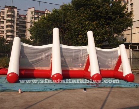 Portería de fútbol inflable para niños y adultos al aire libre o en interiores con 3 carriles para juegos de tiro libre de fútbol