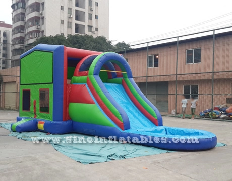 Paneles de módulo 5 en 1, casa de rebote inflable para niños con tobogán de agua de Sino Inflatable