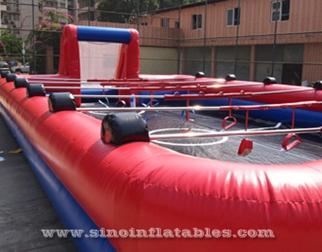 Campo de fútbol inflable grande para niños y adultos de 40'x25' para diversión interactiva de fútbol en interiores o exteriores