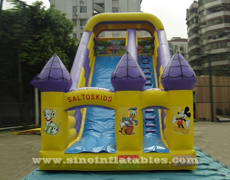 Tobogán inflable de un solo carril del castillo de la ilusión para niños