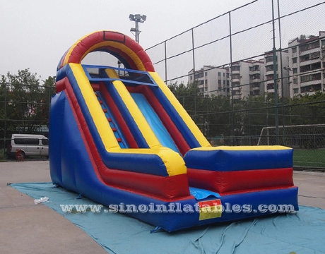 Tobogán inflable de un solo carril azul oscuro comercial de Guangzhou con material sin plomo