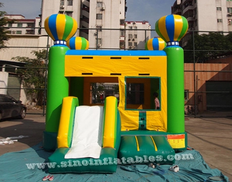 Castillo hinchable combinado de 4 globos grandes para niños con tobogán hecho de la mejor lona de pvc