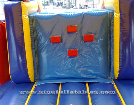 Casa de rebote inflable comercial 5 en 1 para niños con aro de baloncesto y tobogán