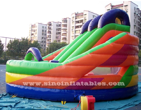 Tobogán inflable millennium kids 6x6m con obstáculos Y túnel para fiestas al aire libre