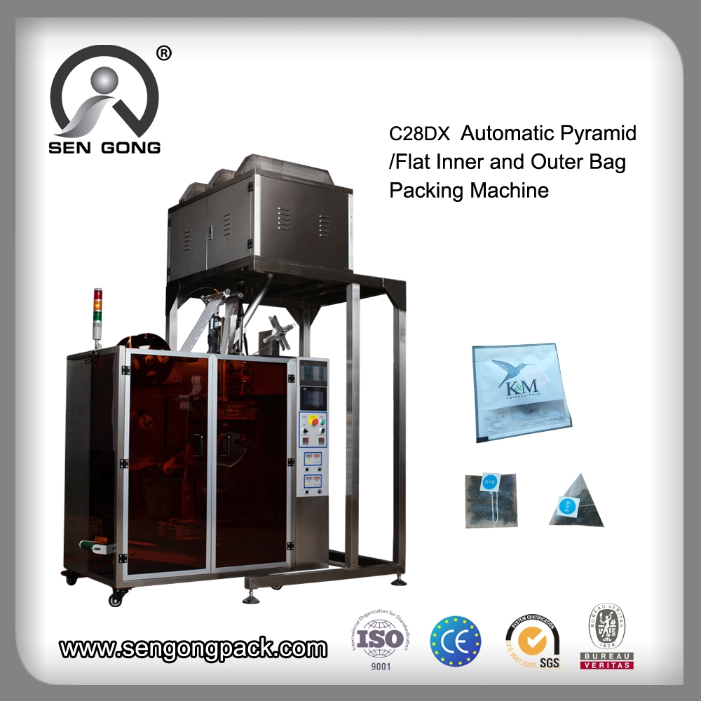 C28DX Máquina automática de llenado de bolsas de té piramidal/plana de PLA
