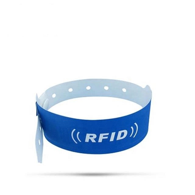 Pulsera RFID desechable con impresión de tela de papel uhf H3 nfc PP para identificación médica