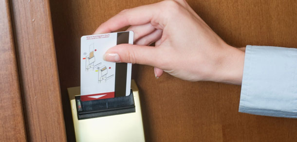 tarjeta de bloqueo de hotel con banda magnética