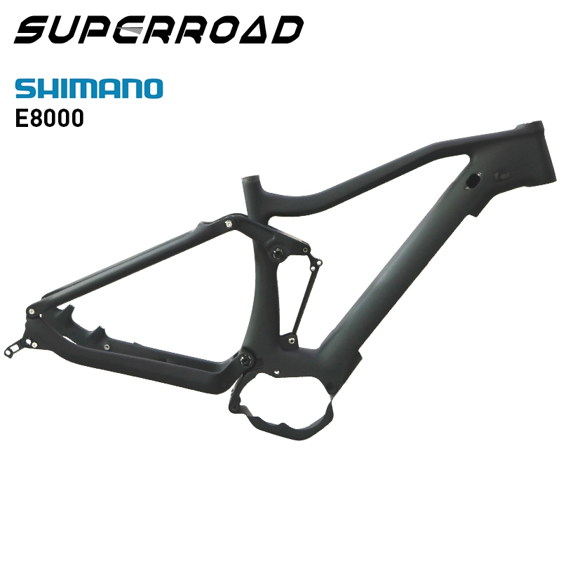 Suspensión completa Mid Drive Enduro Carbon Ebike Frame Fit Shimano Motor