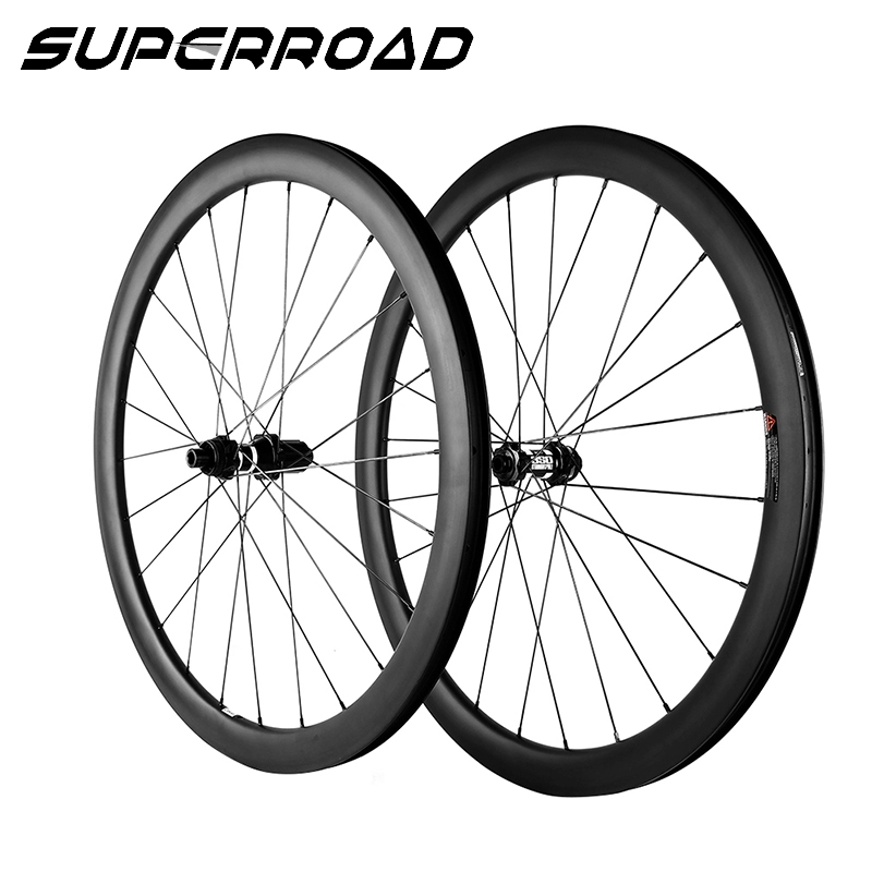 Ruedas de freno de disco de bicicleta de carretera de ciclocross sin cámara de carbono de 50 mm