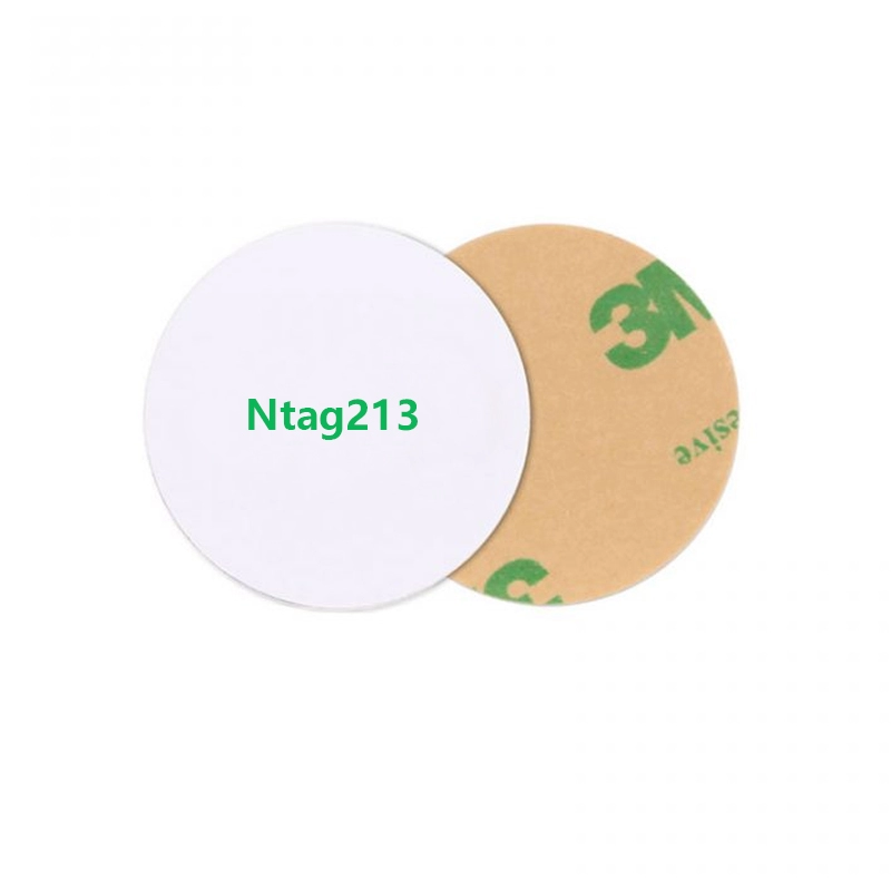 Tarjetas de monedas NFC grabables Ntag213 con adhesivo 3M