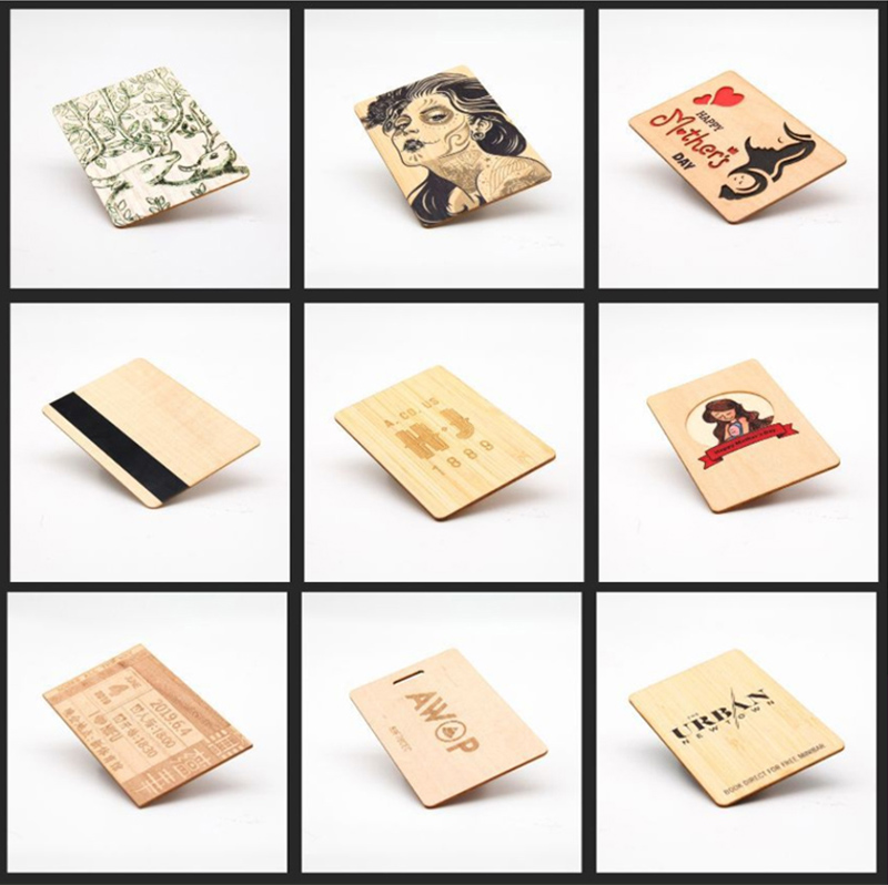 Impresión de tarjetas Rfid de madera personalizadas y respetuosas con el medio ambiente
