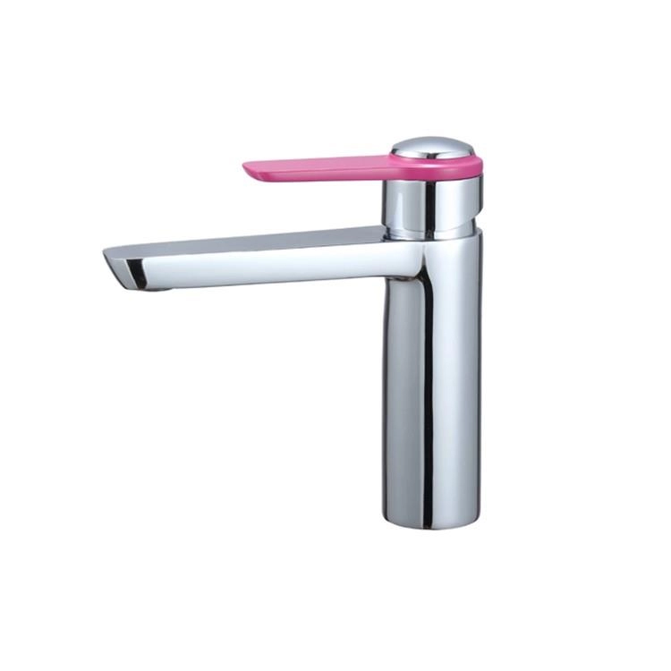 Grifo de agua para lavabo con grifos de lavabo monomando rosa