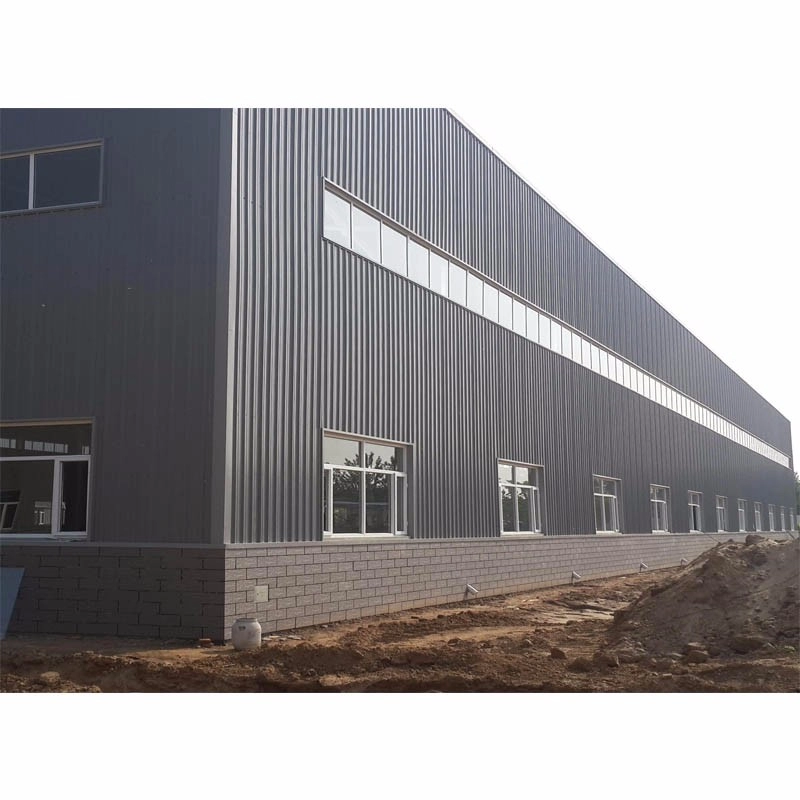 Edificio de almacén de estructura de acero ligero prefabricado de gran envergadura