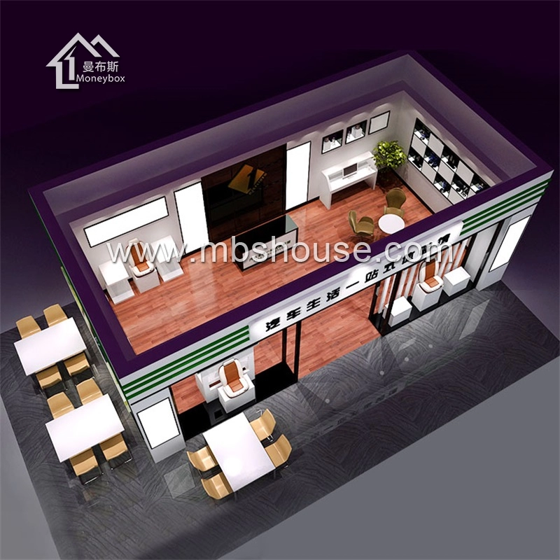 Paquete plano de lujo, nueva casa prefabricada económica de diseño de contenedores, tienda/sala de restaurante