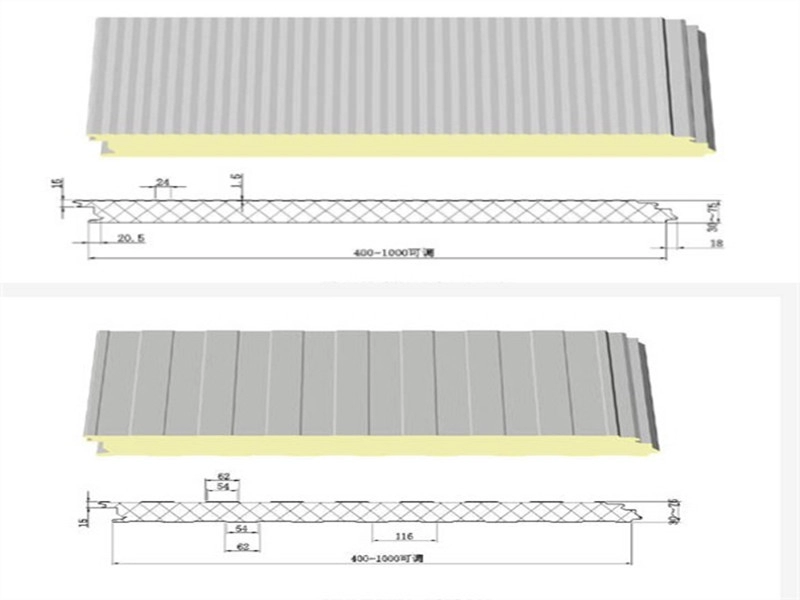 Panel sándwich de poliuretano aislado para sistema de revestimiento de paredes de metal