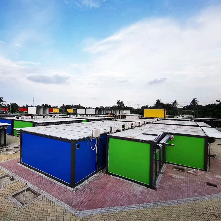 Casas prefabricadas de contenedores de paquete plano modificado moderno europeo de nuevo diseño