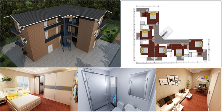 Casa prefabricada para casa residencial.