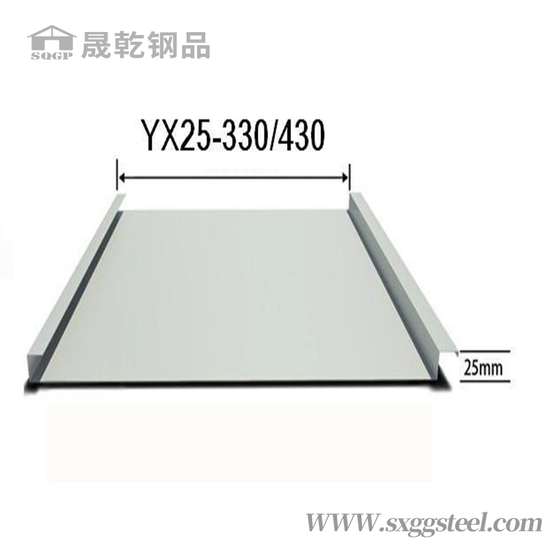 Placa de techo de metal con costura vertical y cierre a presión