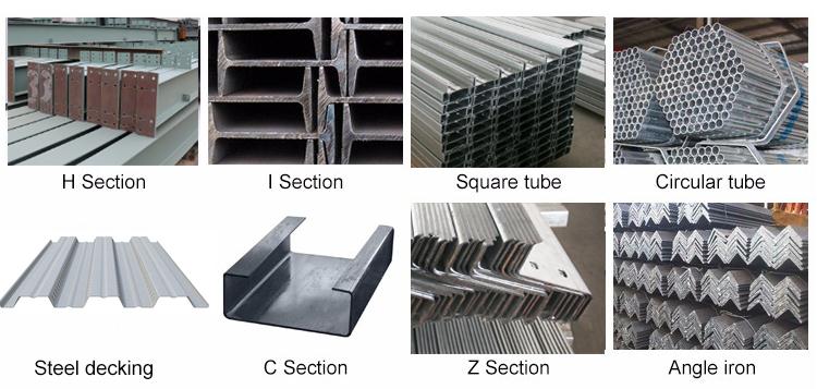 Taller de estructura de material de acero soldado prefabricado con estructura metálica ligera