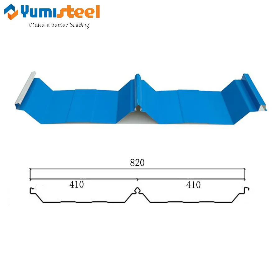 Hoja de acero galvanizada del color del metal para techos YX56-410-820