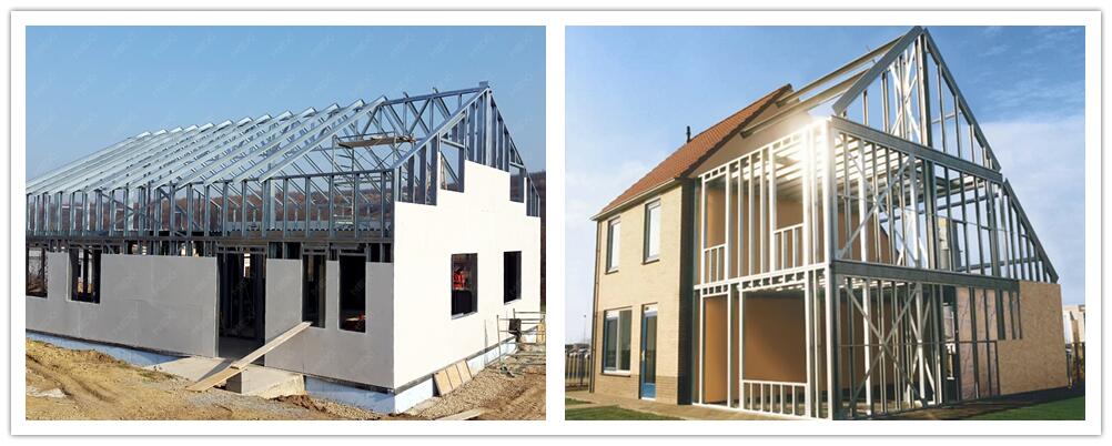 Casa prefabricada moderna con estructura de acero ligero