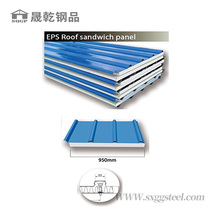 Panel sándwich de techo EPS de acero de color para teja