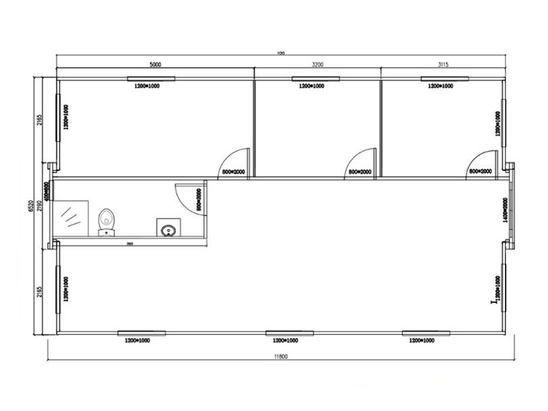 Casa contenedor expandible prefabricada moderna de tres dormitorios