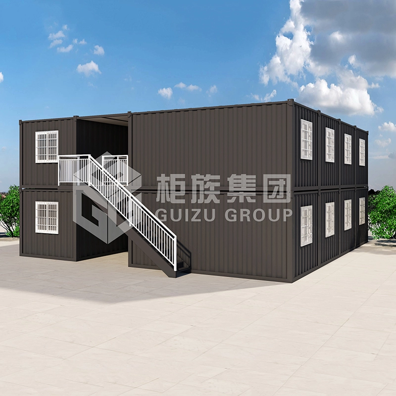 Casa prefabricada de contenedores de dos pisos de bajo costo y buena calidad