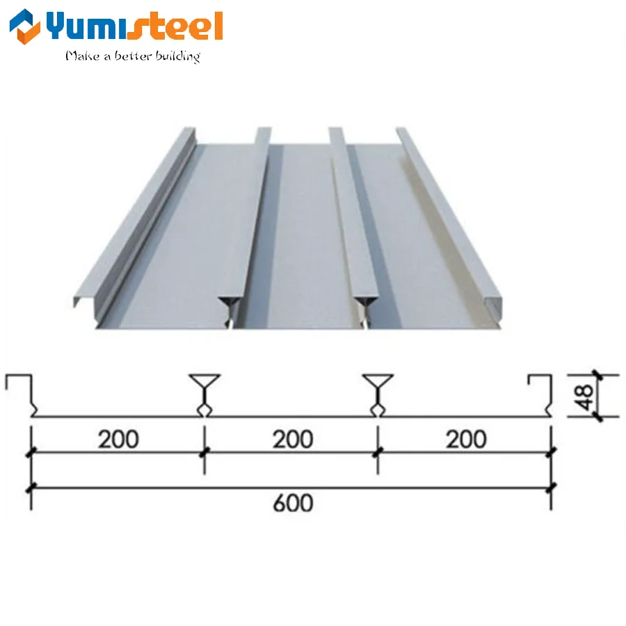 Hoja de perfil de cubierta de piso GI de metal de 1,0 mm