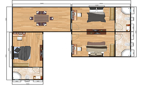 plano de habitacion de varios contenedores