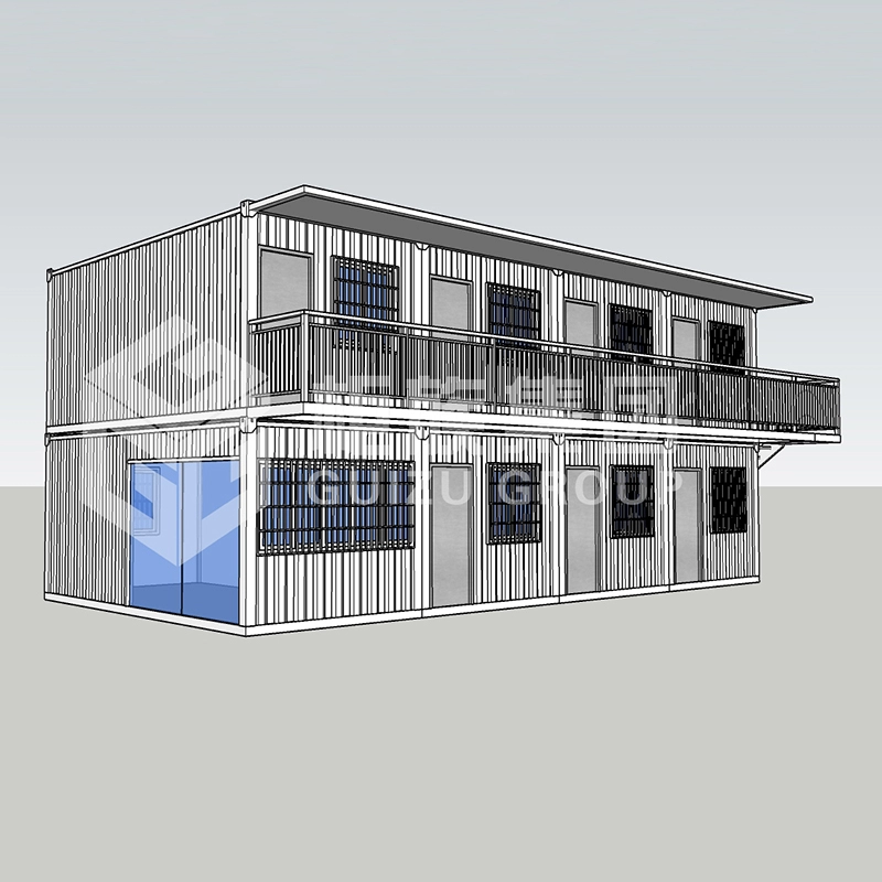 Casa prefabricada de contenedores de dos pisos de bajo costo y buena calidad