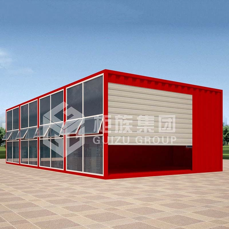Casa contenedor móvil prefabricada personalizada de fábrica ODM China para oficina con ventanas francesas