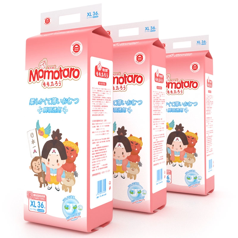 Momotaro Pañales para bebé 100% algodón talla XL 36 pieza