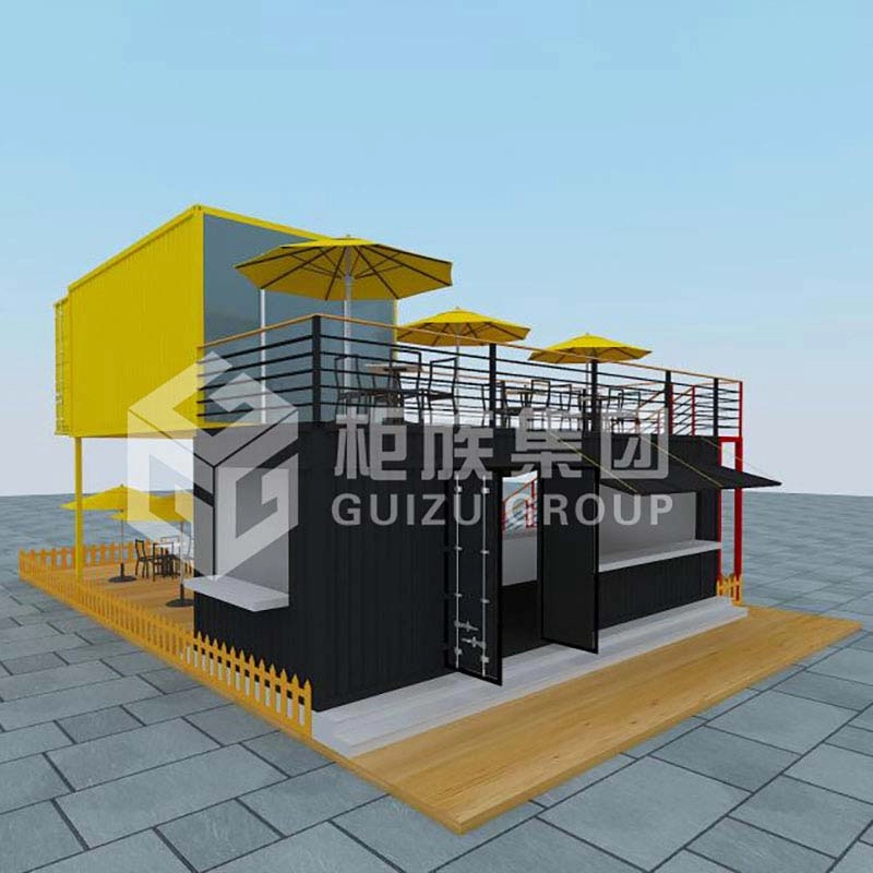 Restaurante de contenedor de envío modular de dos pisos personalizado