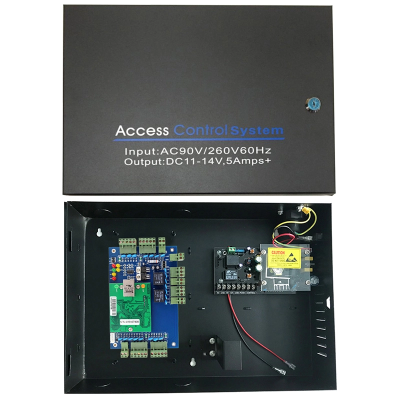 Panel de control de acceso RFID de red de 2 puertas con fuente de alimentación de acceso AC110V/220V