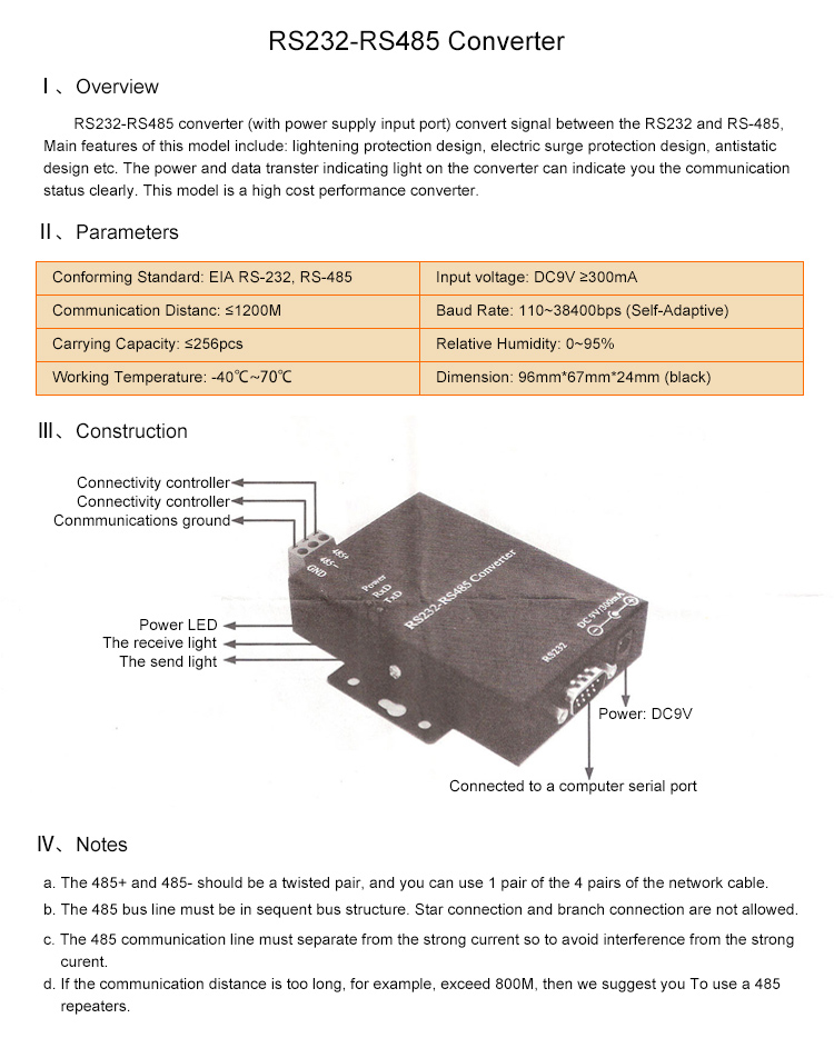 Convertidor Rs232 A Rs485