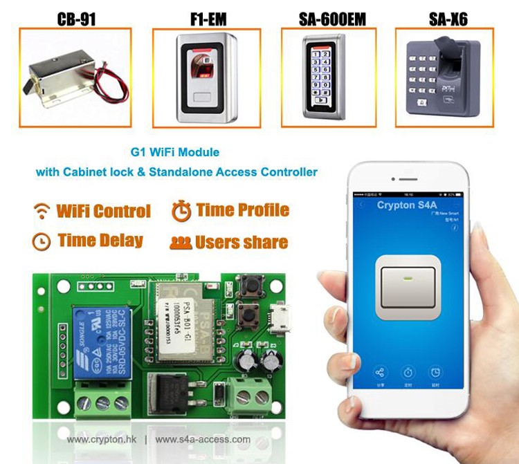 Módulo de control de acceso WIFI con retardo de tiempo