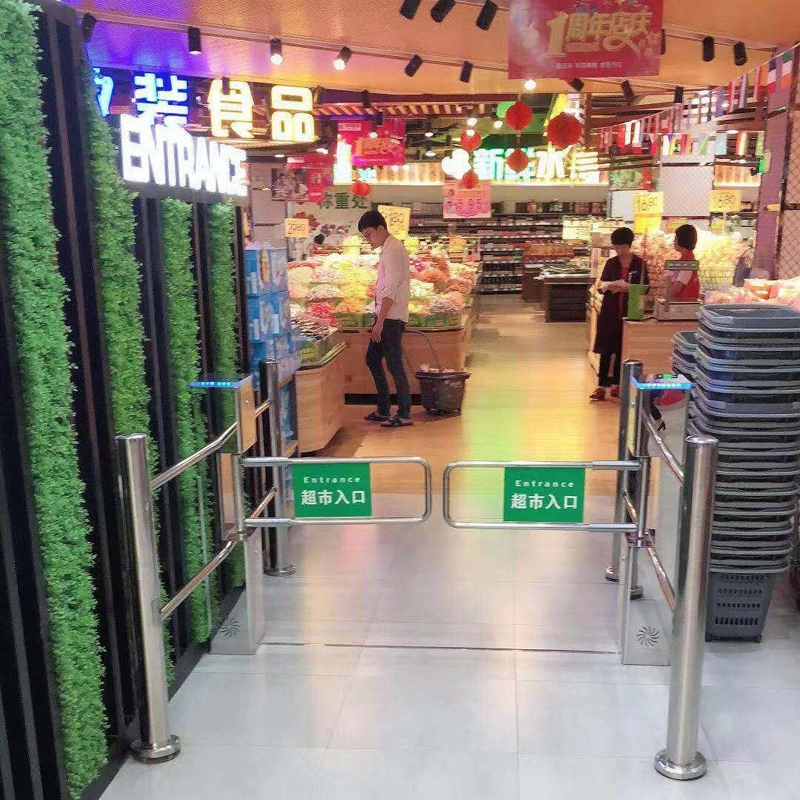 Puerta de barrera abatible de pilar cuadrado de entrada de supermercado LD-B512