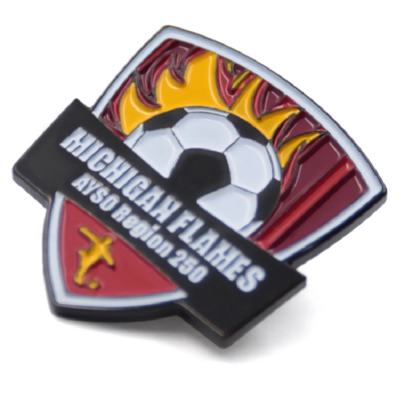 Pin duro del esmalte del fútbol del logotipo de encargo del fabricante