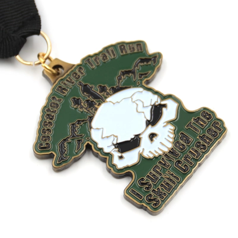 Medallas de carrera de senderos del río Skull de diseño del fabricante
