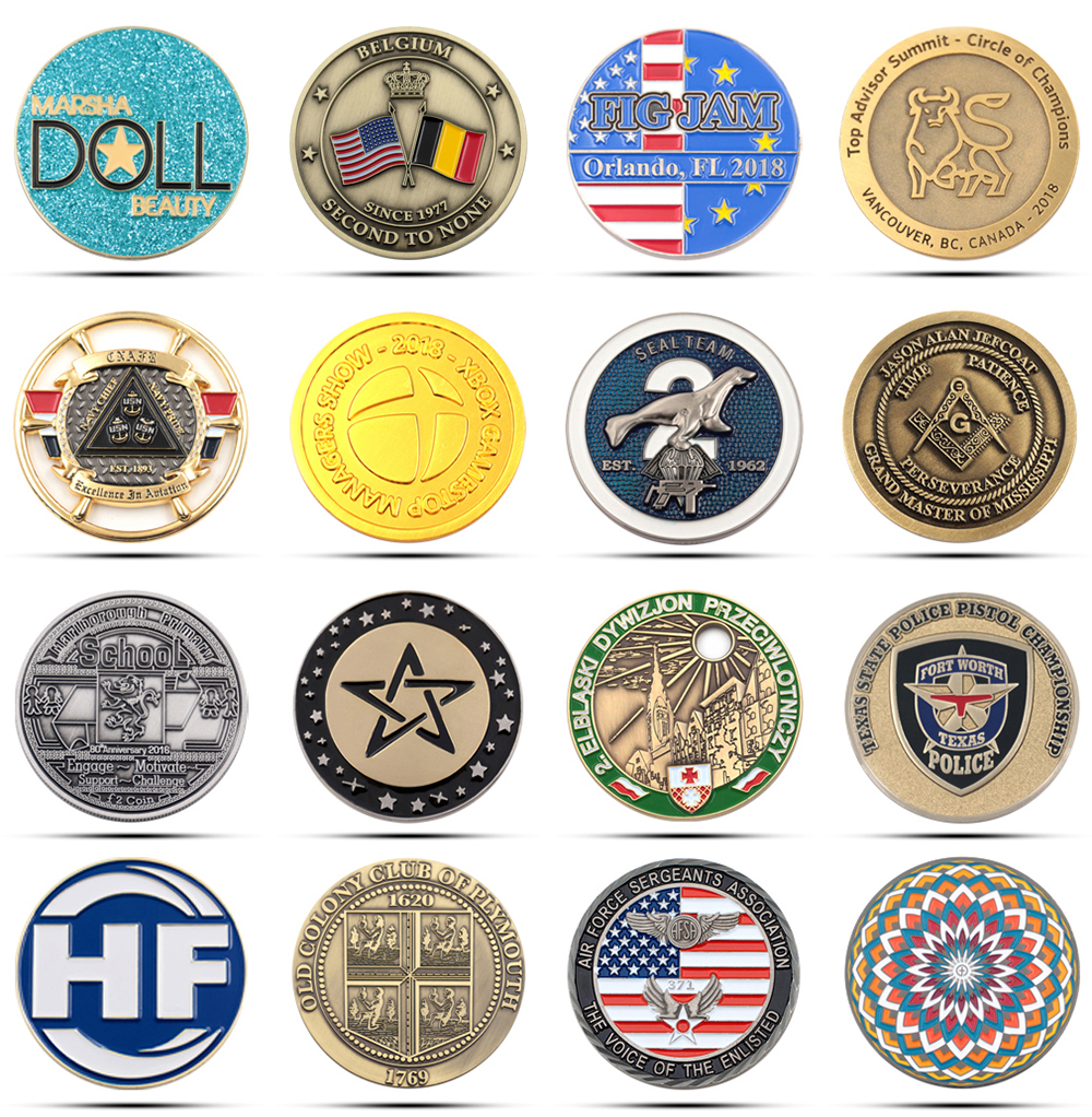 monedas de desafío militar recortadas