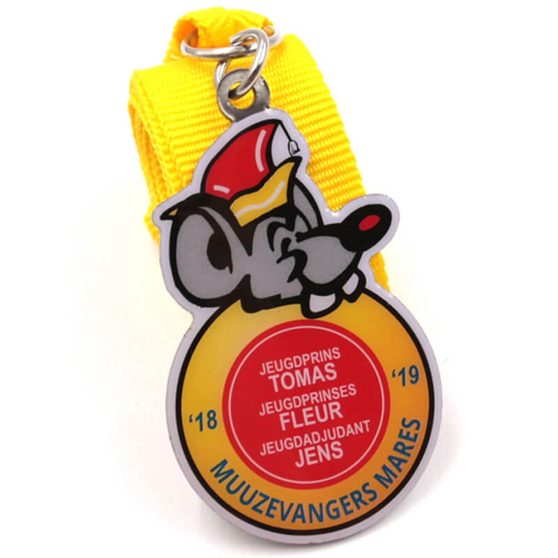 Personalización de medalla de metal de ratón con logotipo epoxi