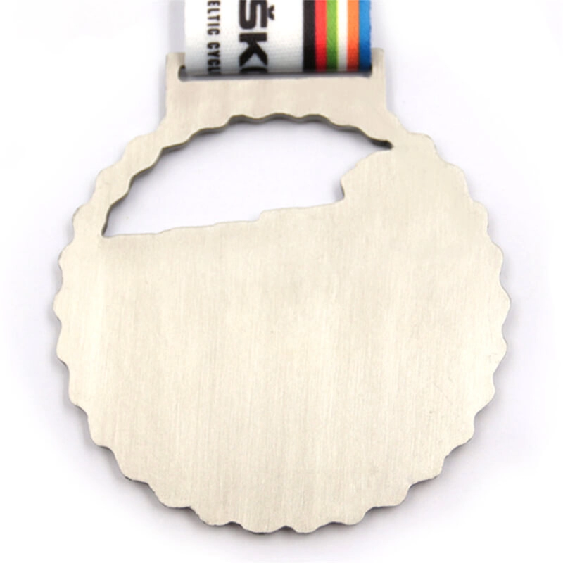 Fabricante personalizado de medallas de ciclismo con anillo de metal.