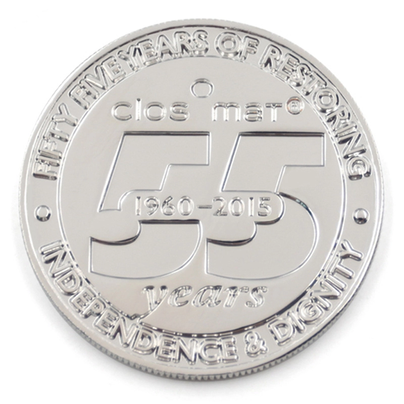 Monedas de recuerdo de plata brillantes de aniversario personalizadas del fabricante
