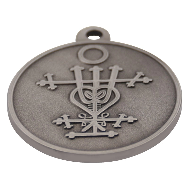 Proveedor de medallas religiosas de plata antiguas con chorro de arena personalizado